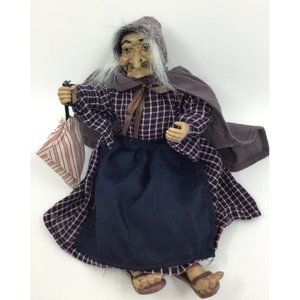 Halloween Shelf Sitter Clay /Ceramic. Old Spooky Witch Figurine Decor